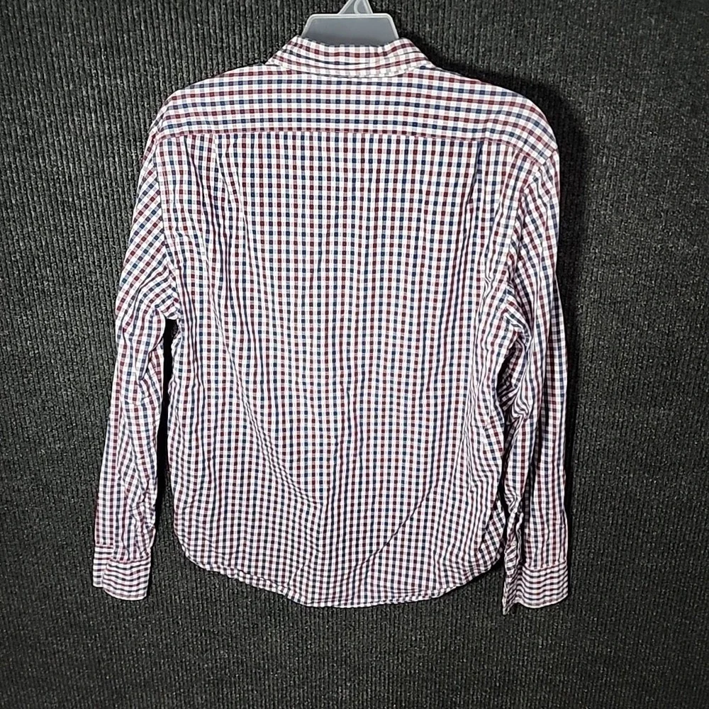J.Crew Slim fit Button Down‎ Shirt Gingham Sz L Large 100% Cotton